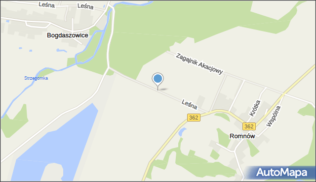 Romnów, Leśna, mapa Romnów