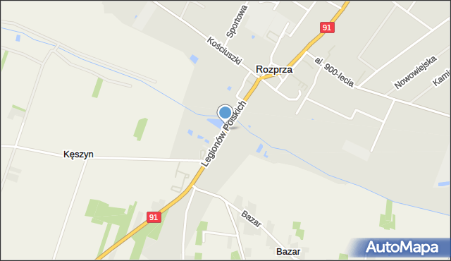 Rozprza powiat piotrkowski, Legionów Polskich, mapa Rozprza powiat piotrkowski