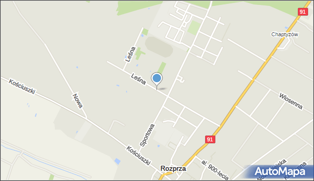 Rozprza powiat piotrkowski, Leśna, mapa Rozprza powiat piotrkowski