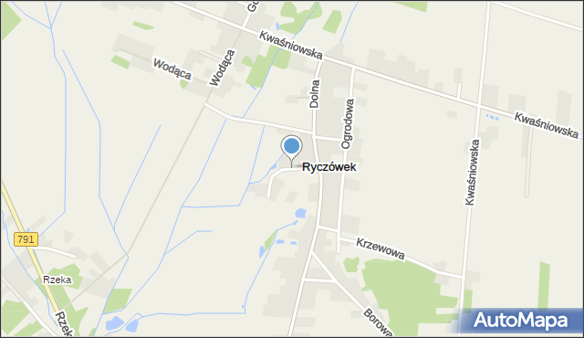 Ryczówek, Łęgowa, mapa Ryczówek