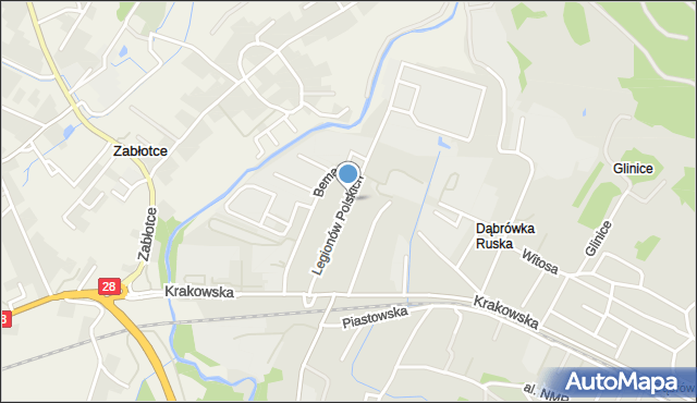 Sanok, Legionów Polskich, mapa Sanok