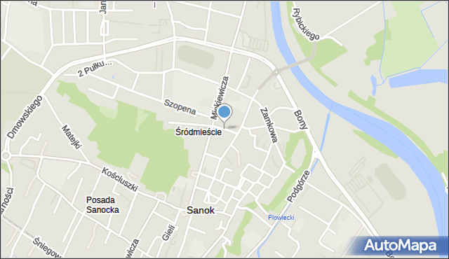 Sanok, Lenartowicza, mapa Sanok