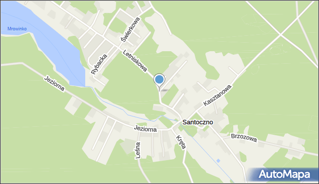 Santoczno, Letniskowa, mapa Santoczno