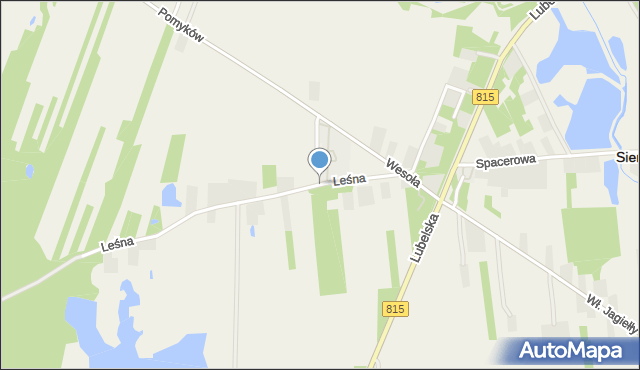 Siemień, Leśna, mapa Siemień