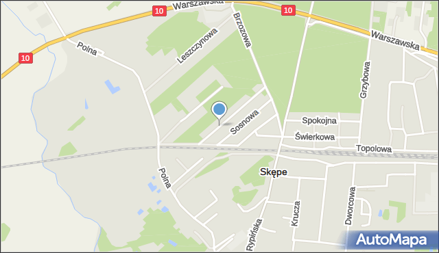 Skępe, Leśna, mapa Skępe