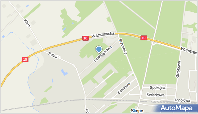 Skępe, Leszczynowa, mapa Skępe