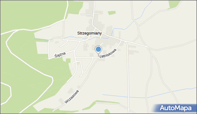 Strzegomiany, Letniskowa, mapa Strzegomiany