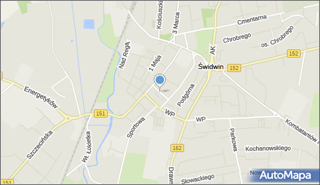 Świdwin, Lekarska, mapa Świdwin