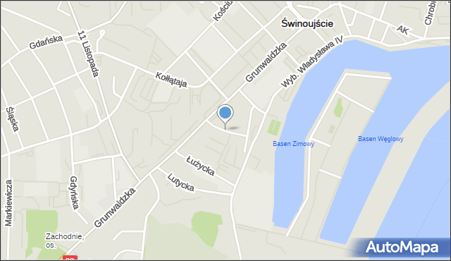 Świnoujście, Lechicka, mapa Świnoujście