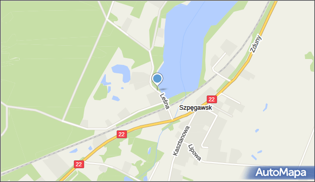 Szpęgawsk, Leśna, mapa Szpęgawsk