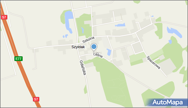 Szyldak, Leśna, mapa Szyldak