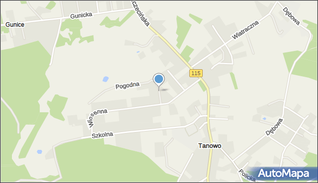 Tanowo, Letnia, mapa Tanowo