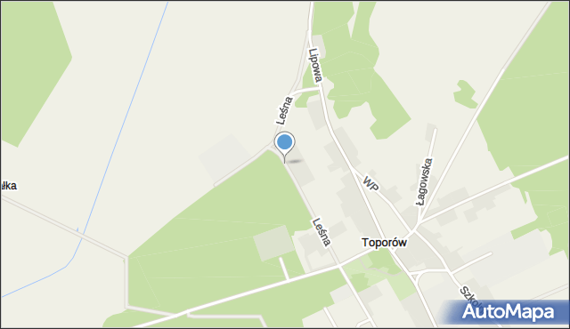 Toporów gmina Łagów, Leśna, mapa Toporów gmina Łagów