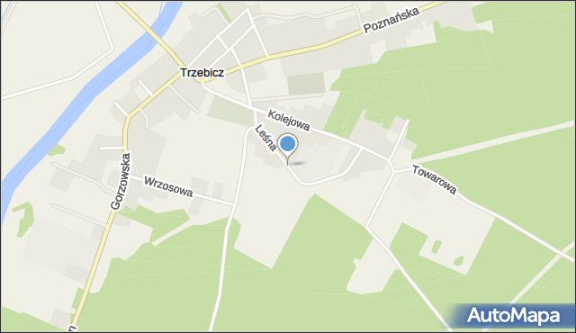 Trzebicz gmina Drezdenko, Leśna, mapa Trzebicz gmina Drezdenko