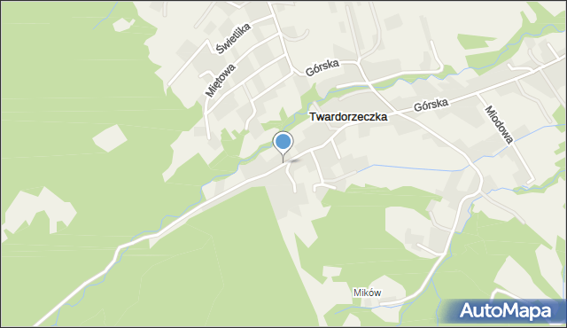 Twardorzeczka, Leśna, mapa Twardorzeczka