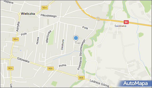 Wieliczka, Lema Stanisława, mapa Wieliczka