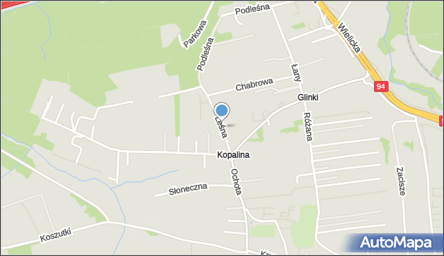 Wieliczka, Leśna, mapa Wieliczka