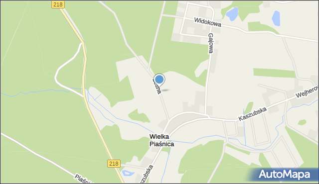 Wielka Piaśnica, Leśna, mapa Wielka Piaśnica