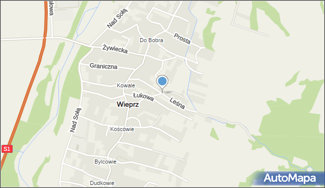 Wieprz gmina Radziechowy-Wieprz, Leśna, mapa Wieprz gmina Radziechowy-Wieprz