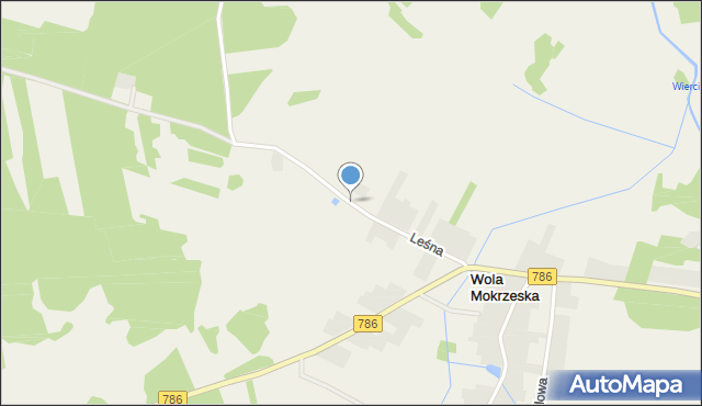 Wola Mokrzeska, Leśna, mapa Wola Mokrzeska