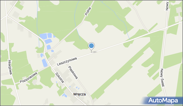 Wręcza, Leszczynowa, mapa Wręcza