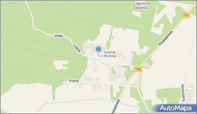 Wysoka gmina Łazy, Leśna, mapa Wysoka gmina Łazy
