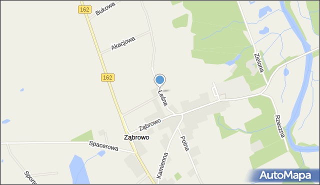 Ząbrowo gmina Gościno, Leśna, mapa Ząbrowo gmina Gościno