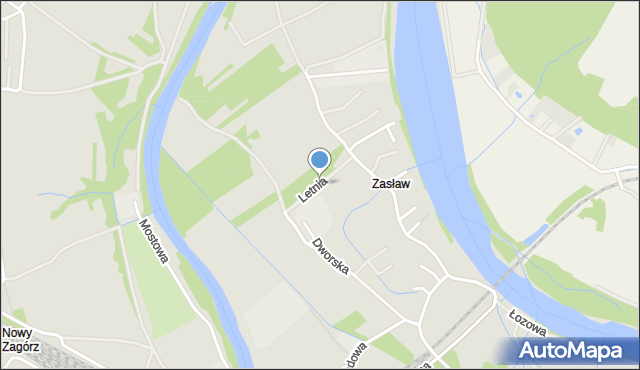 Zagórz powiat sanocki, Letnia, mapa Zagórz powiat sanocki