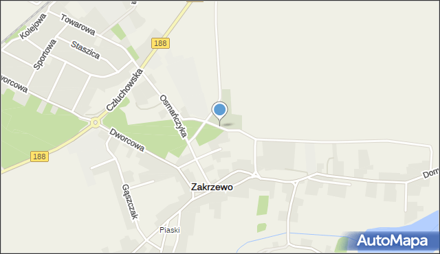 Zakrzewo powiat złotowski, Leśna, mapa Zakrzewo powiat złotowski