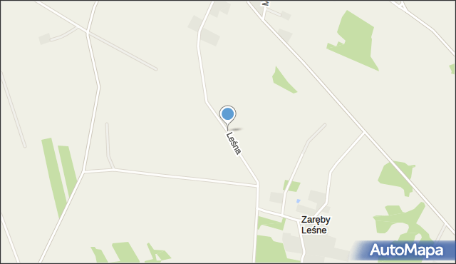 Zaręby Kościelne, Leśna, mapa Zaręby Kościelne