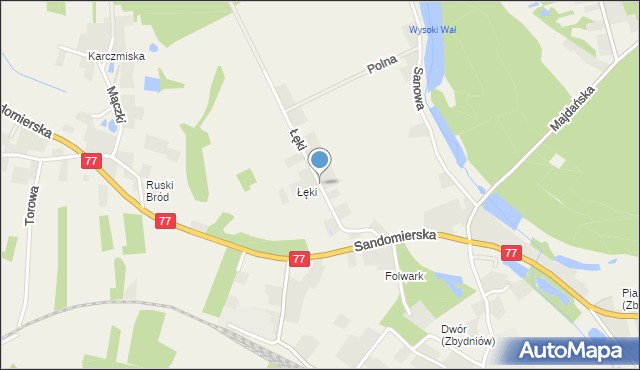 Zbydniów gmina Zaleszany, Łęki, mapa Zbydniów gmina Zaleszany