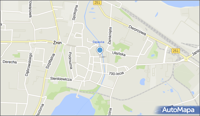 Żnin, Lewandowskiego, mapa Żnin
