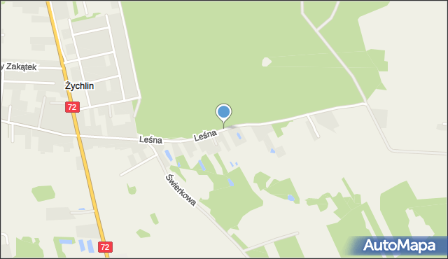 Żychlin gmina Stare Miasto, Leśna, mapa Żychlin gmina Stare Miasto