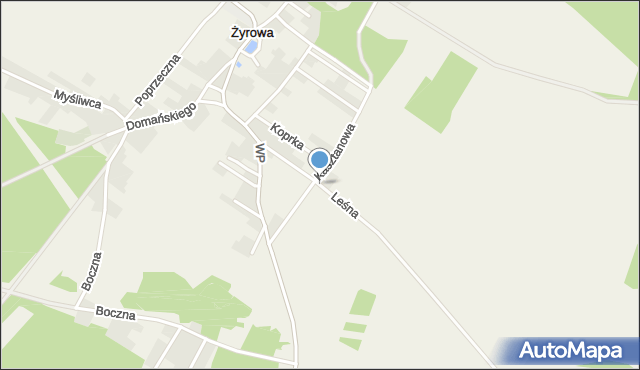 Żyrowa, Leśna, mapa Żyrowa