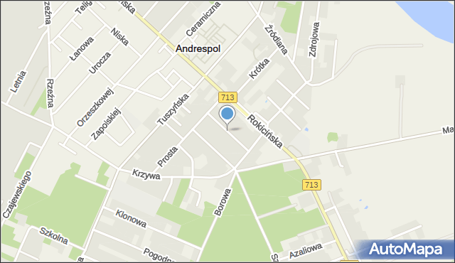 Andrespol, Lipowa, mapa Andrespol