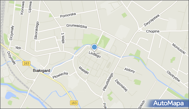 Białogard, Lindego, mapa Białogard