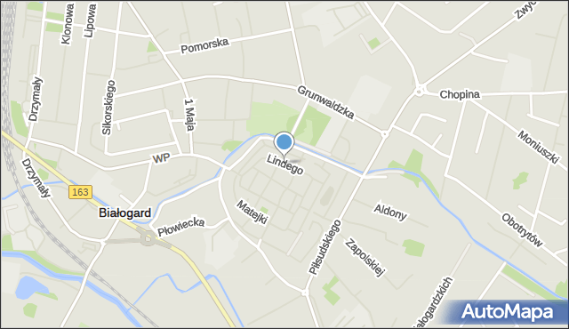 Białogard, Lindego, mapa Białogard