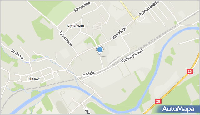 Biecz powiat gorlicki, Ligęzów, mapa Biecz powiat gorlicki