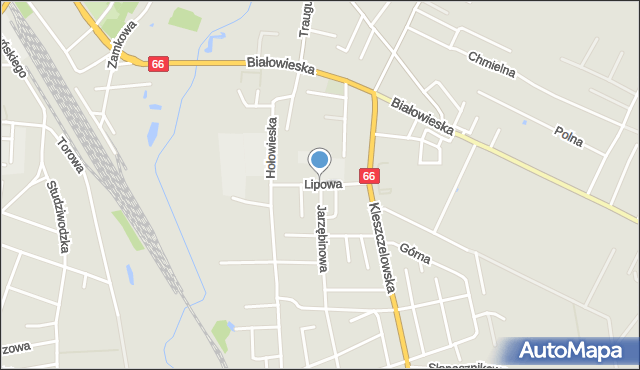 Bielsk Podlaski, Lipowa, mapa Bielsk Podlaski