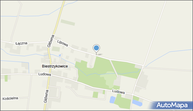 Biestrzykowice, Lipowa, mapa Biestrzykowice