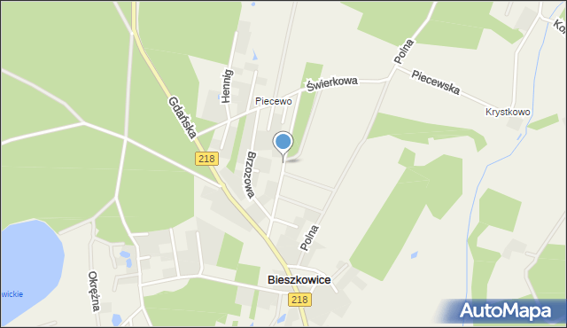 Bieszkowice, Lipowa, mapa Bieszkowice