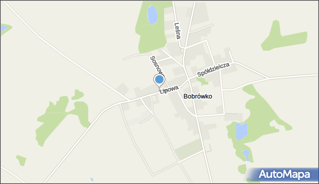 Bobrówko gmina Strzelce Krajeńskie, Lipowa, mapa Bobrówko gmina Strzelce Krajeńskie