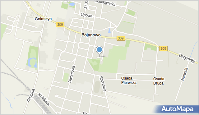 Bojanowo powiat rawicki, Liliowa, mapa Bojanowo powiat rawicki
