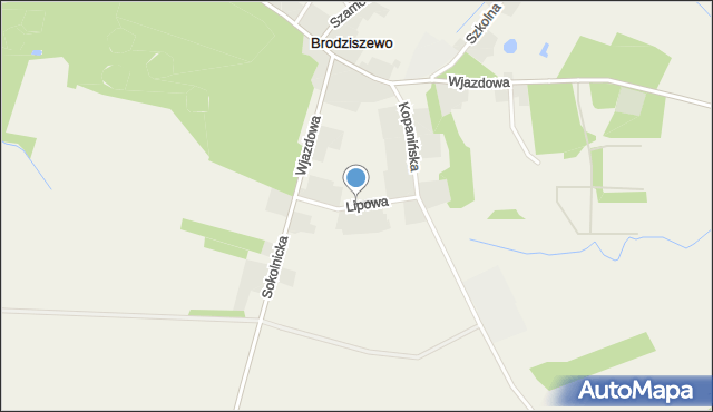 Brodziszewo, Lipowa, mapa Brodziszewo