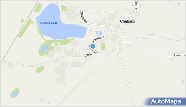 Chabsko, Lipowa, mapa Chabsko