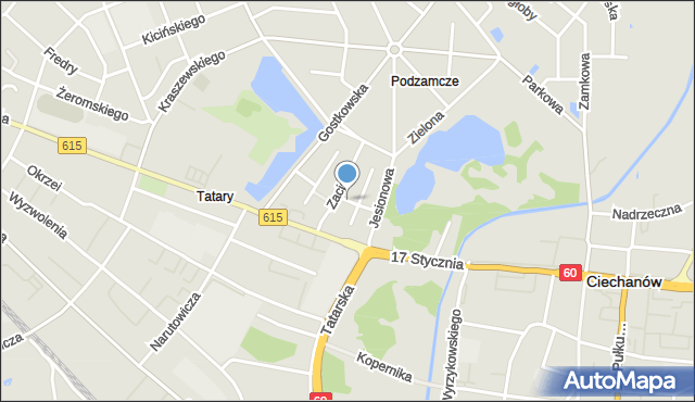 Ciechanów, Lipowa, mapa Ciechanów