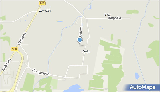 Częstochowa, Listonoszy, mapa Częstochowy