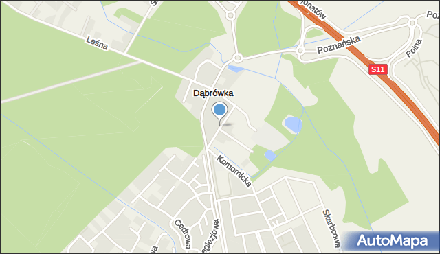 Dąbrówka gmina Dopiewo, Lipowa, mapa Dąbrówka gmina Dopiewo