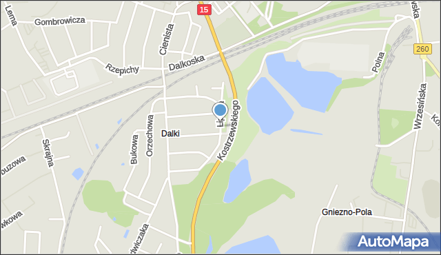 Gniezno, Lipowa, mapa Gniezna