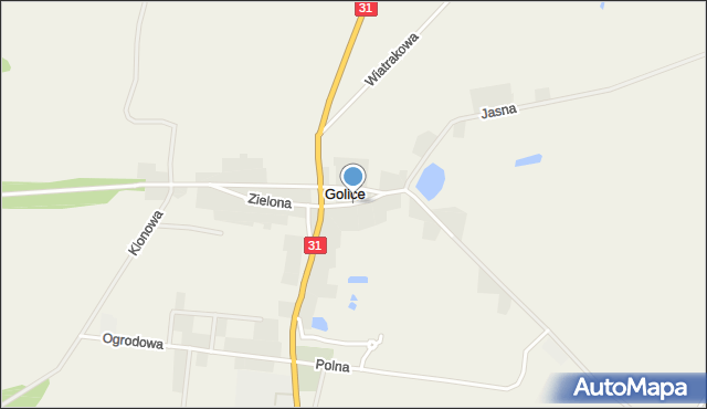 Golice gmina Słubice, Lipowa, mapa Golice gmina Słubice